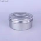 20 шт. Олова банки с прозрачным окном алюминиевая жестяная коробка DIY крем торт коробка органайзер для макияжа для бальзама для губ Мини чайная коробка банки 150 мл