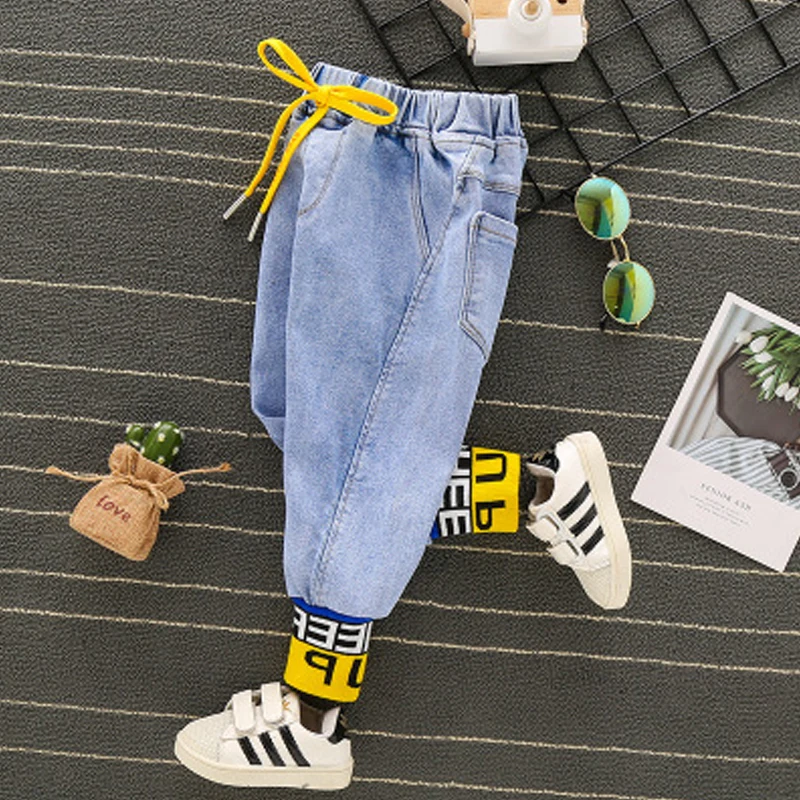 Весенние штаны в Корейском стиле детская одежда детские джинсы популярные брюки