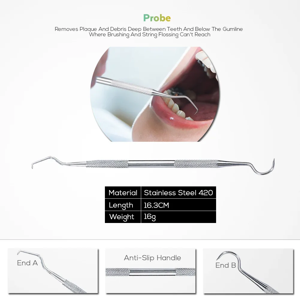 

Oral Mirror Oral Mirror Dental Tool Set 4 Pieces Dental Tools Set Knife for Nails Dropshipping 2021