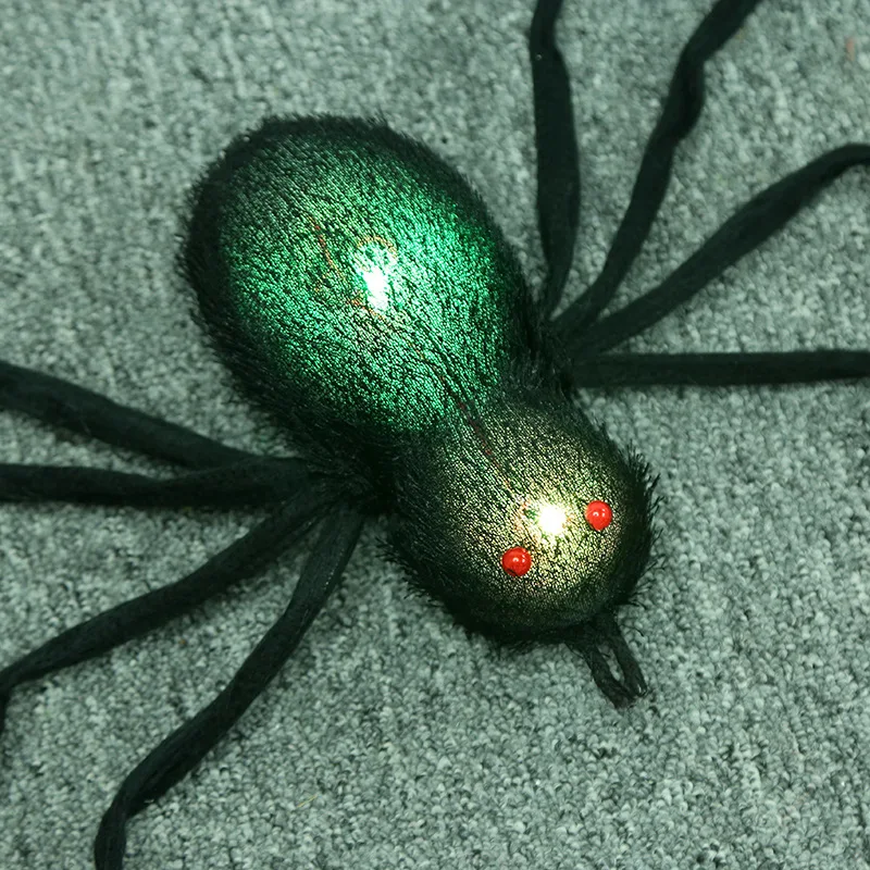 

70cm Big Spider Props Plush Spider Halloween Luminous With Flow In the Night Halloween Decoration For Halloween Supplies