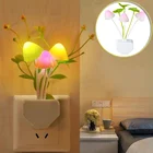 Светодиодный ночсветильник с датчиком 220 В, 3 светодиода, цветная лампа с цветами мечты и грибами, новинка, светильник, лампы для спальни, детской комнаты, подарки для детей