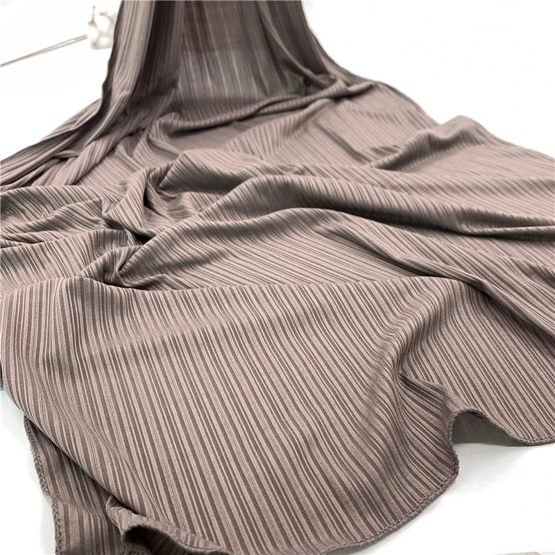 

Jersey Hijab Muslim Wrinkle Plain Solid Striped Scarf High Quality Warm Autumn and Winter Scarves Anna Rita Pashmina Shawls