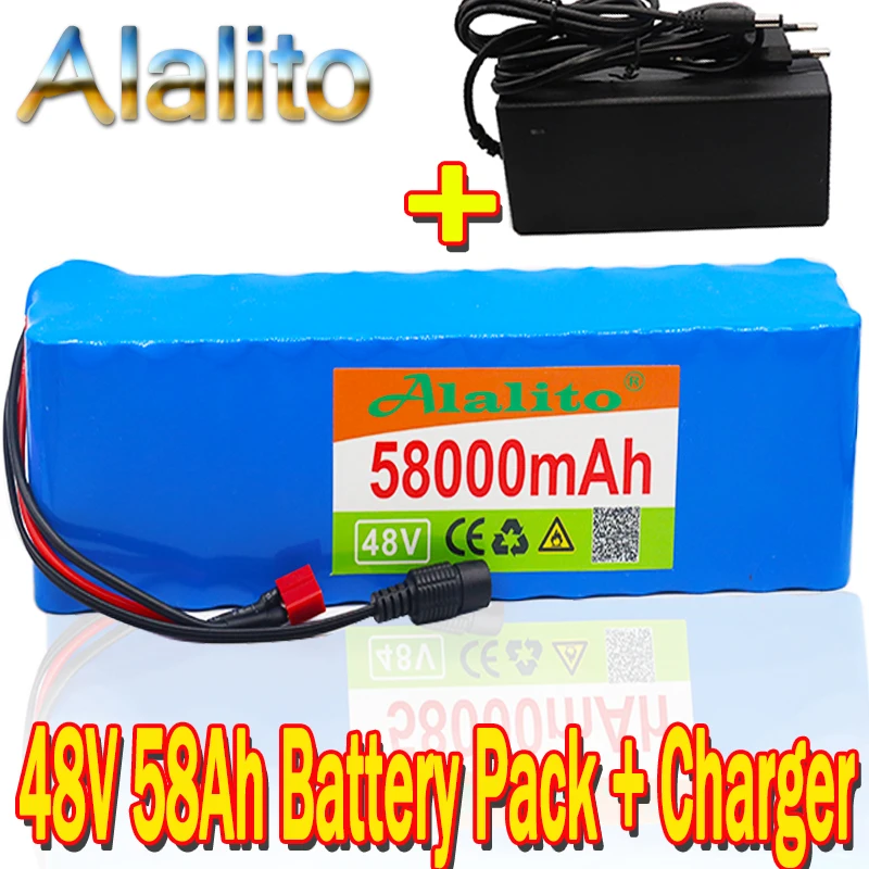 48v литий ионный аккумулятор 58Ah 1000w 13S3P комплект ионных батарей для электрического