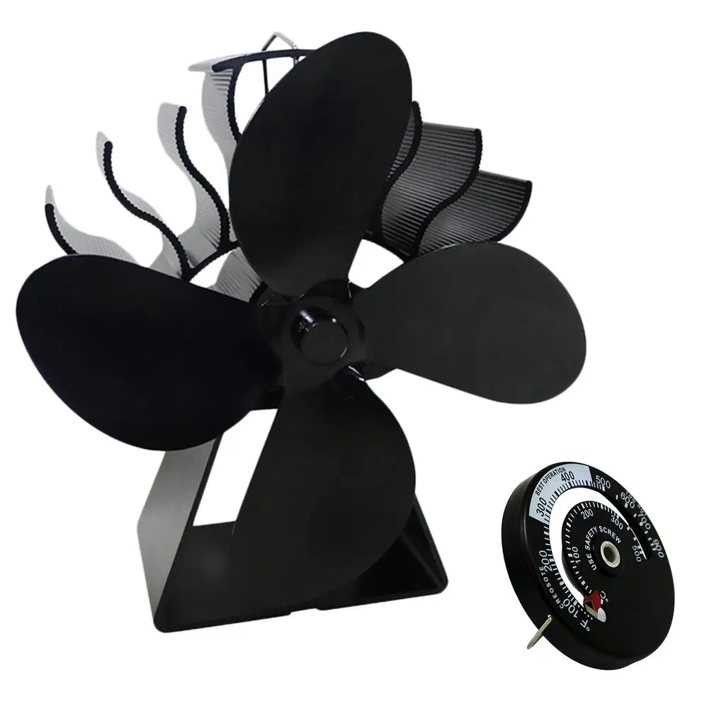 

4 Vanes YL906 Burning Stove Fan Fireplace Fans Energy Saving Heat Powered Stove Fan Quiet Heating Fan Or Wood / Log Burner