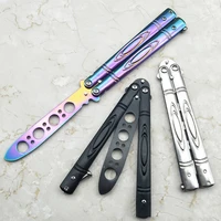 butterfly in knife training stainless steel knife butterfly stainless steel practice knife game folding knife no edge dull tool
