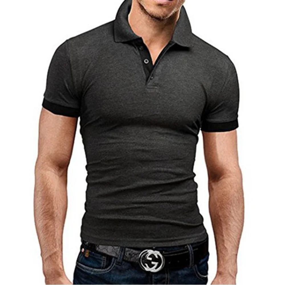 2020 Новая летняя футболка мужская с отворотом короткий рукав топ модная рубашка