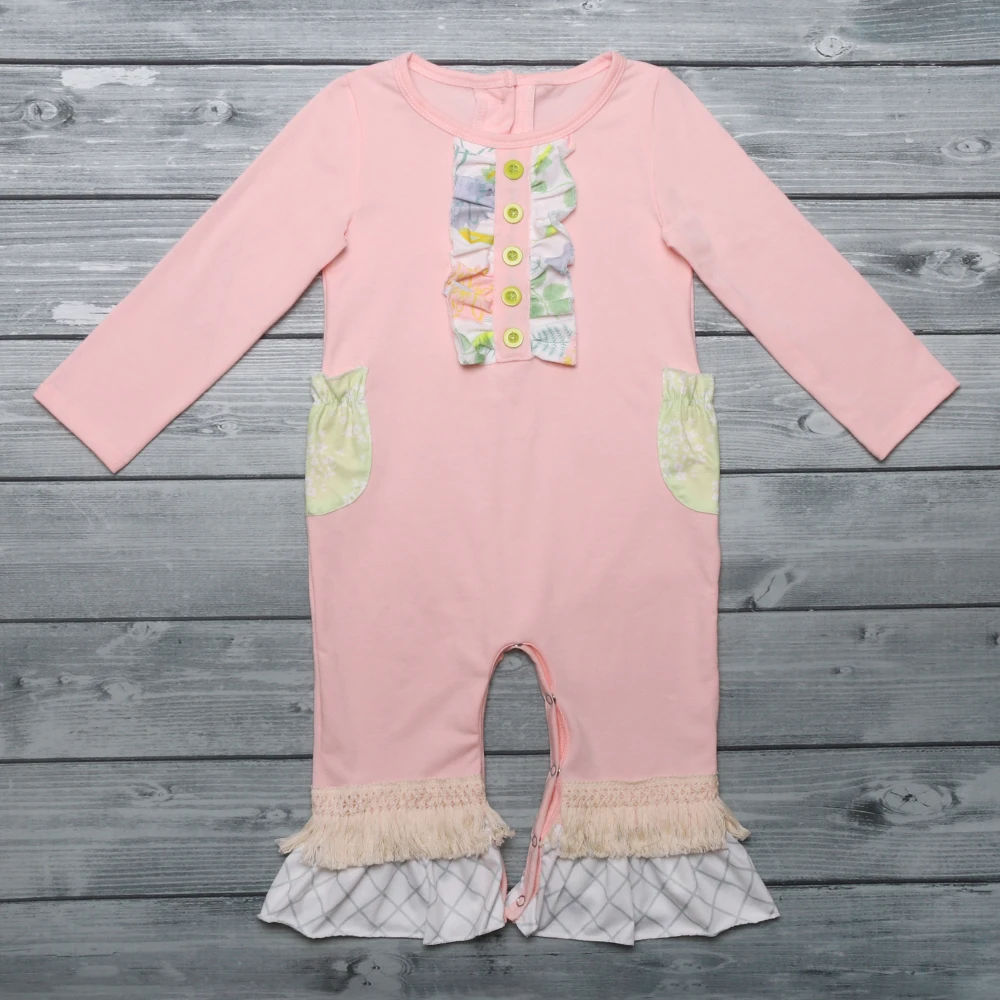 5 цветов Одежда для новорожденных девочек комбинезон с расклешенными рукавами