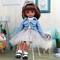 ucanaan 16 black bjd doll 30cm tan skin girls dolls full outfits with wig clothes set shoes makeup children dress up toys