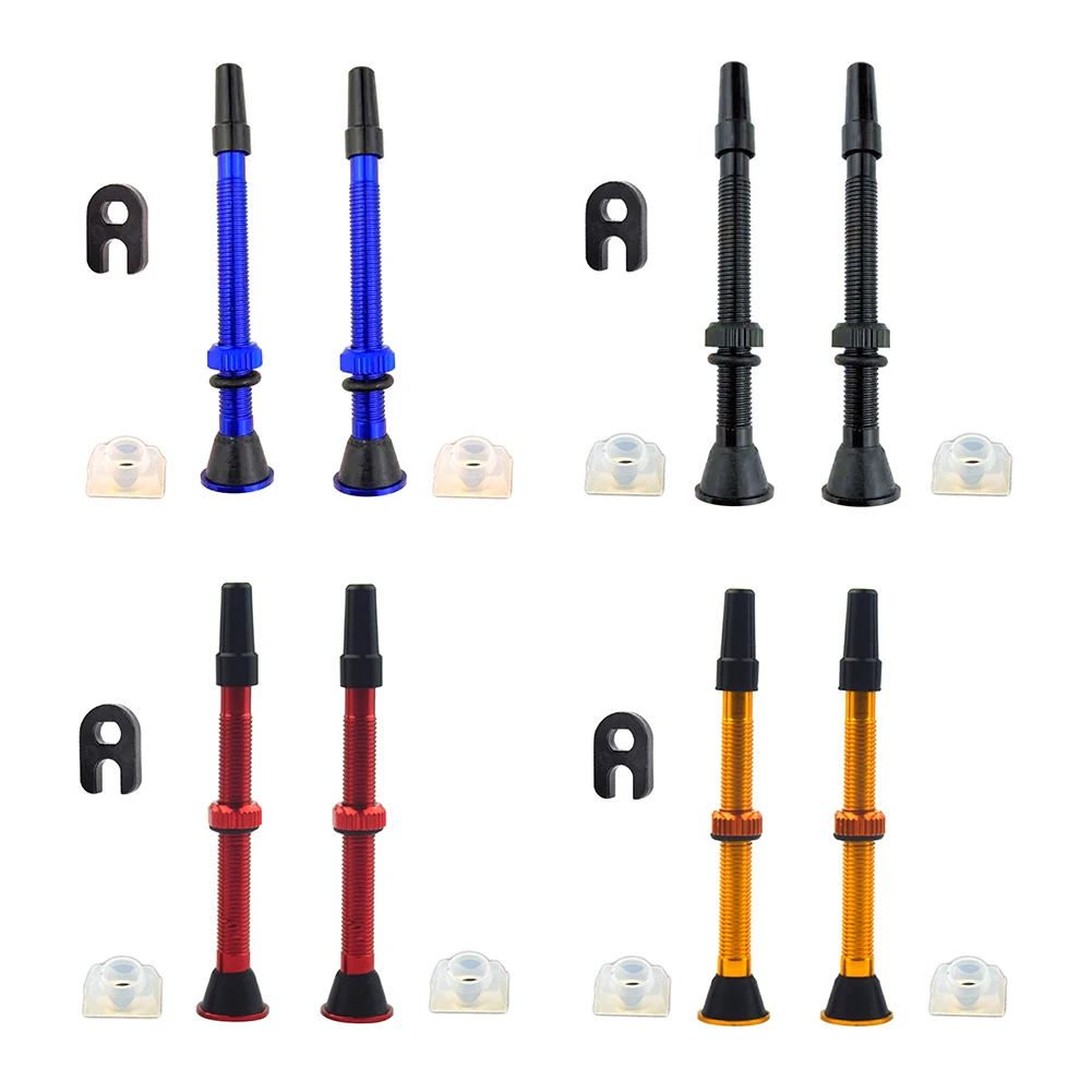 

1 Pair Tire Presta Valve Alloy Stem 60mm MTB Road Bike Tubeless with Cap + Tool Portable Waterproof Cycling Element