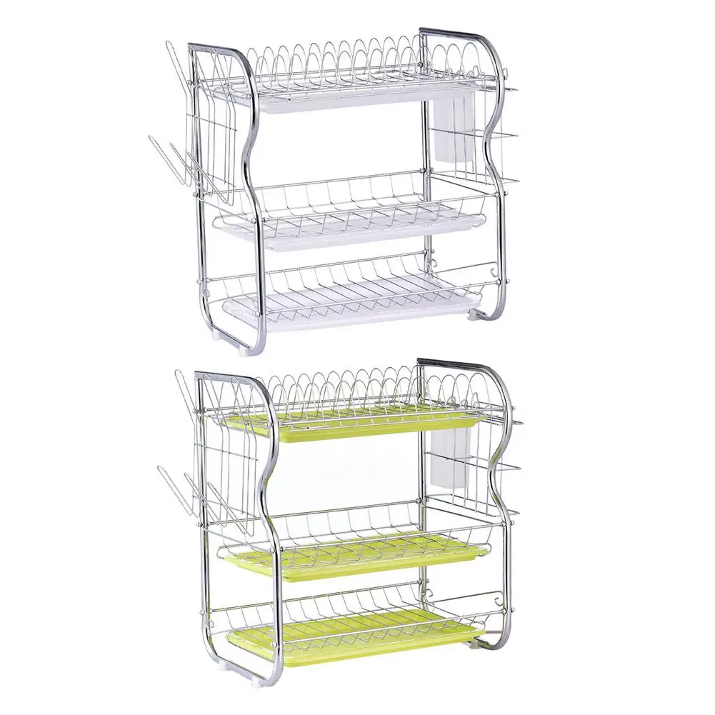 3 стая полка для слива кухонных столовых приборов тарелок блюд подставка с