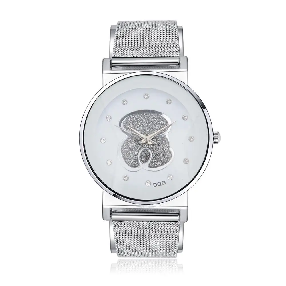 Montre femme новинка 2019 известный бренд DQG женские кварцевые часы с серебряным