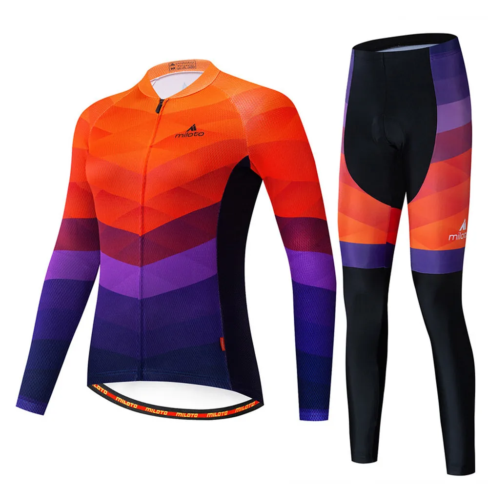 

MILOTO Autumn Spring Long Sleeve Women Cycling Clothing MTB Team Jersey Bike Riding Suit Breathable Bicycle Ladies SportsWear