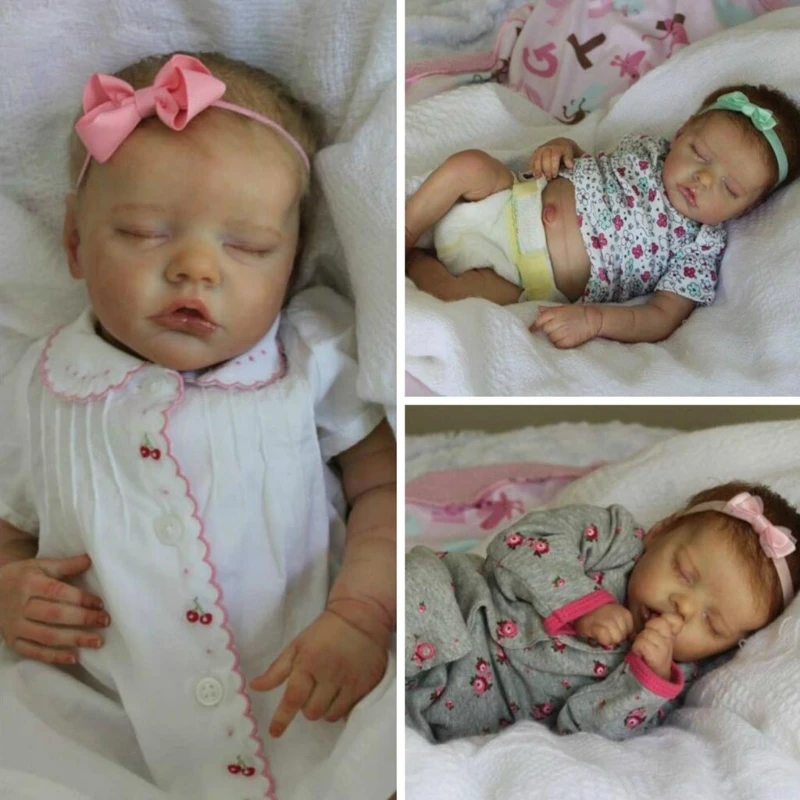 

45cm/18inch Unfinished Reborn Dolls Realistic Newborn Baby Interactive Toy DIY Doll Kits with Vinyl Head Legs Arms Cloth