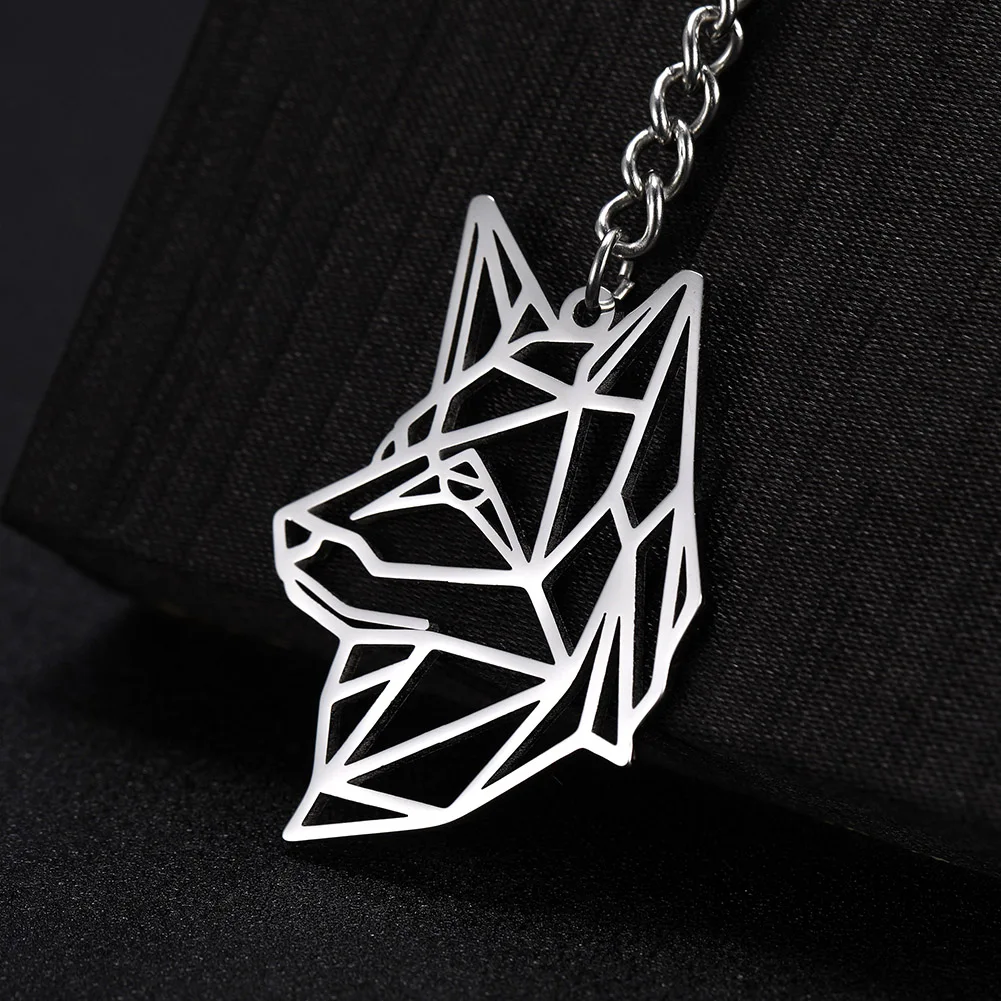 Unift Брелок с волком кошкой модным геометрическим рисунком животного брелок для