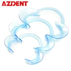 AZDENT 100 шт. C-образная открывалка для рта прозрачная синяя отбеливание зубов интраоральный Ретрактор для щек, губ лоток для зубов 3 размера на выбор