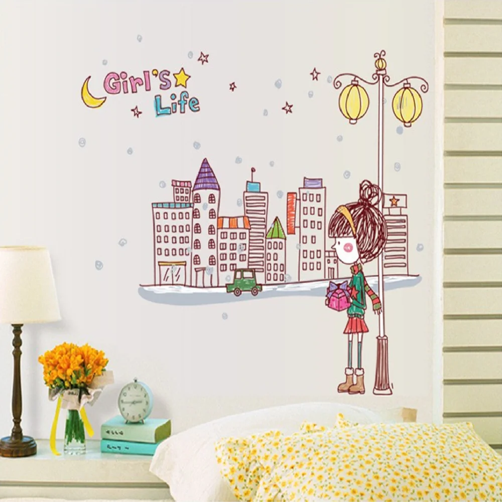 

City Girl Sitting Room The Household Adornment Of The Bedroom Wall Stickers On The Wall