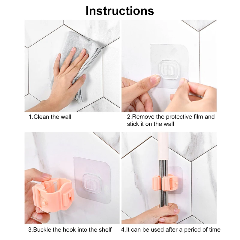 Настенный органайзер для швабры держатель вешалка метлы стеллаж хранения