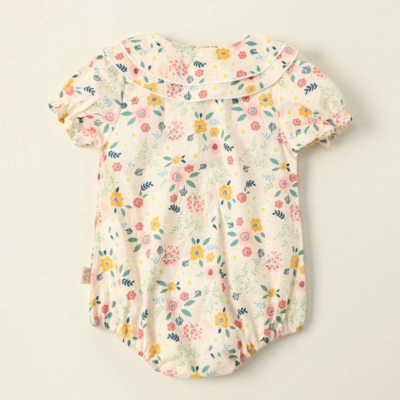 

Pudcoco 0-24M 2Pcs Summer Baby Girls Infant Toddler Kids Butterfly Short Sleeve Lapel Floral Print Rompers+Headwear Outfit