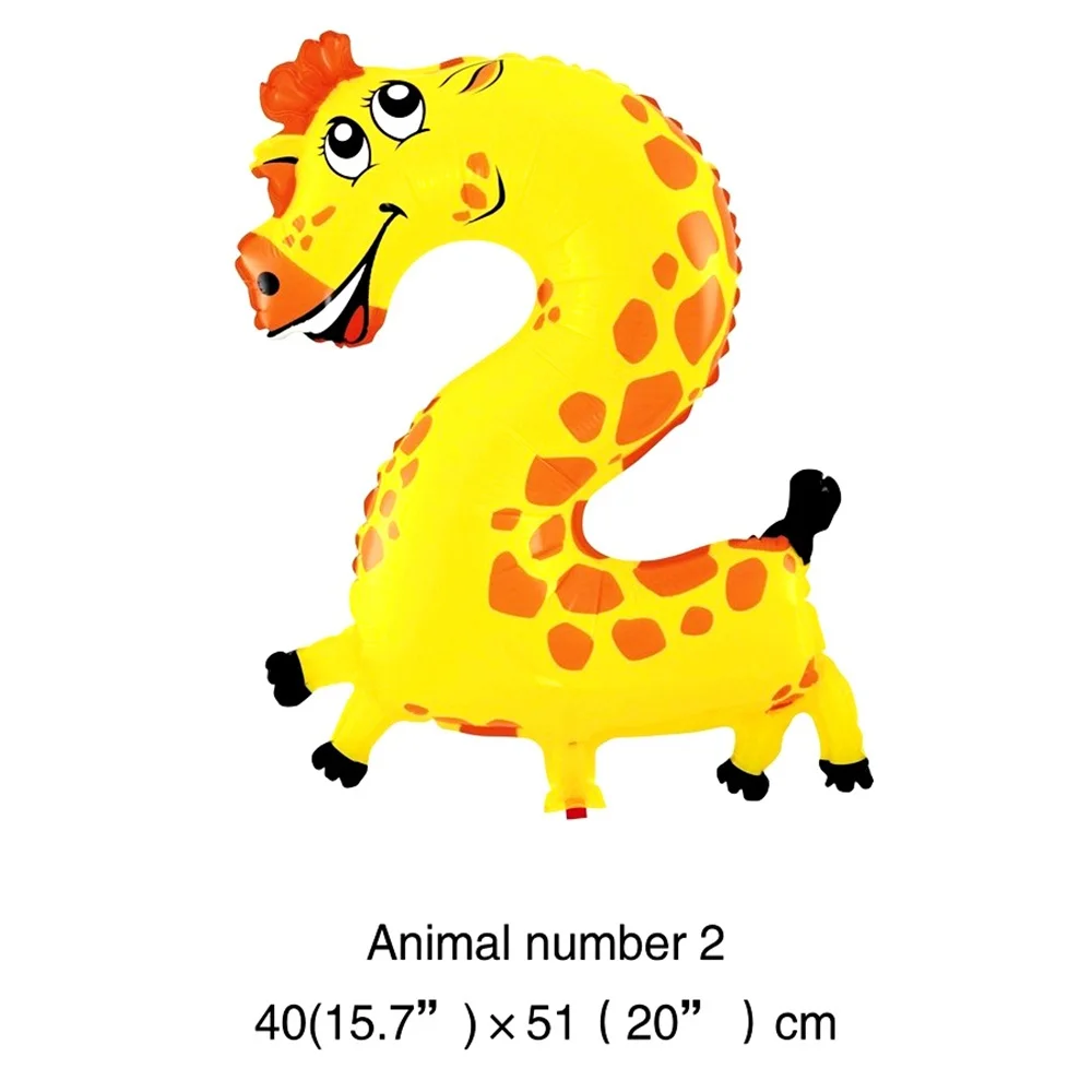 Детский душ 16 дюймов животные 0-9 номер фольги шары джунгли для вечеринки в стиле
