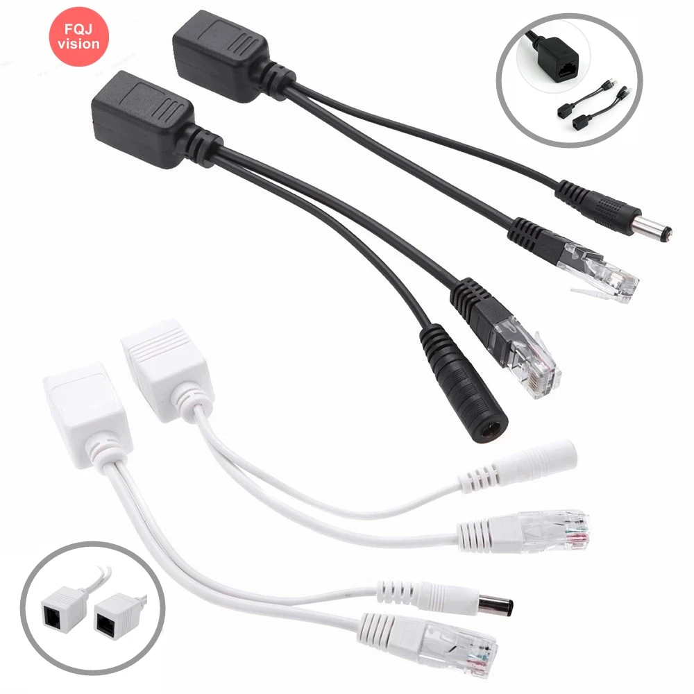 10 Pairs POE Cable Passive Power Over Ethernet Adapter Cable POE Splitter RJ45 Injector Power Supply Module 12-48v For IP Camera