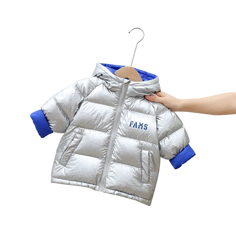 

New Children's Down Jacket Girls' Down Jacket Children's Winter Clothes Short Boys' Warm Baby Hooded Bright Disposable Coat