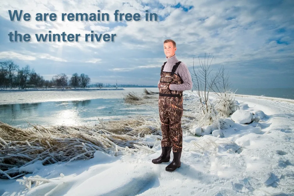 NEYGU 5 мм неопрен водонепроницаемый изолированный тепловой груди wader держать вас в тепле до-35℃ с резиновыми сапогами для рыбалки
