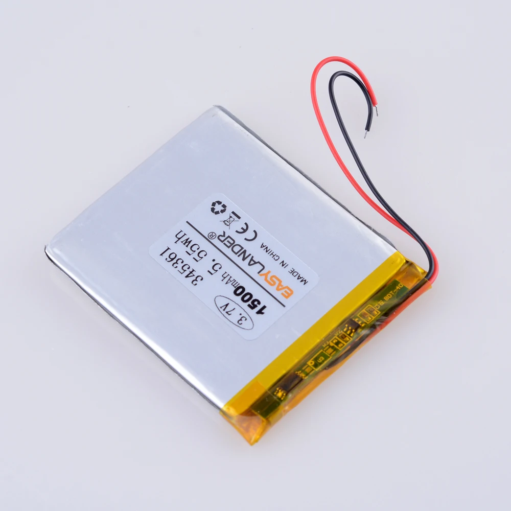 li-po 3.7V 1500mAh 345361 Lithium Polymer Rechargeable Battery ion cells For Mp3 Mp4 Mp5 DIY PAD E-book Driving recorder - купить по