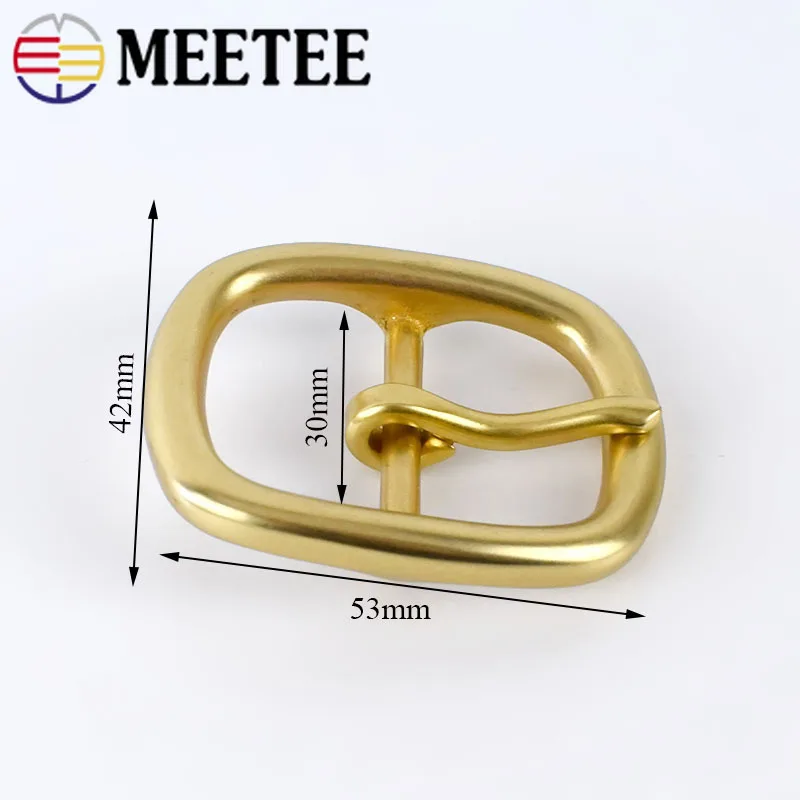 Meetee 30 мм Одноцветный ремень из чистой латуни пряжки для мужчин и женщин мужские