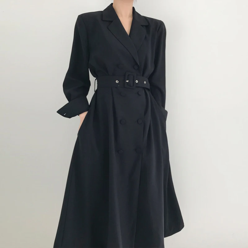 Женский Осенний плащ ветровка в Корейском стиле Свободное пальто с поясом