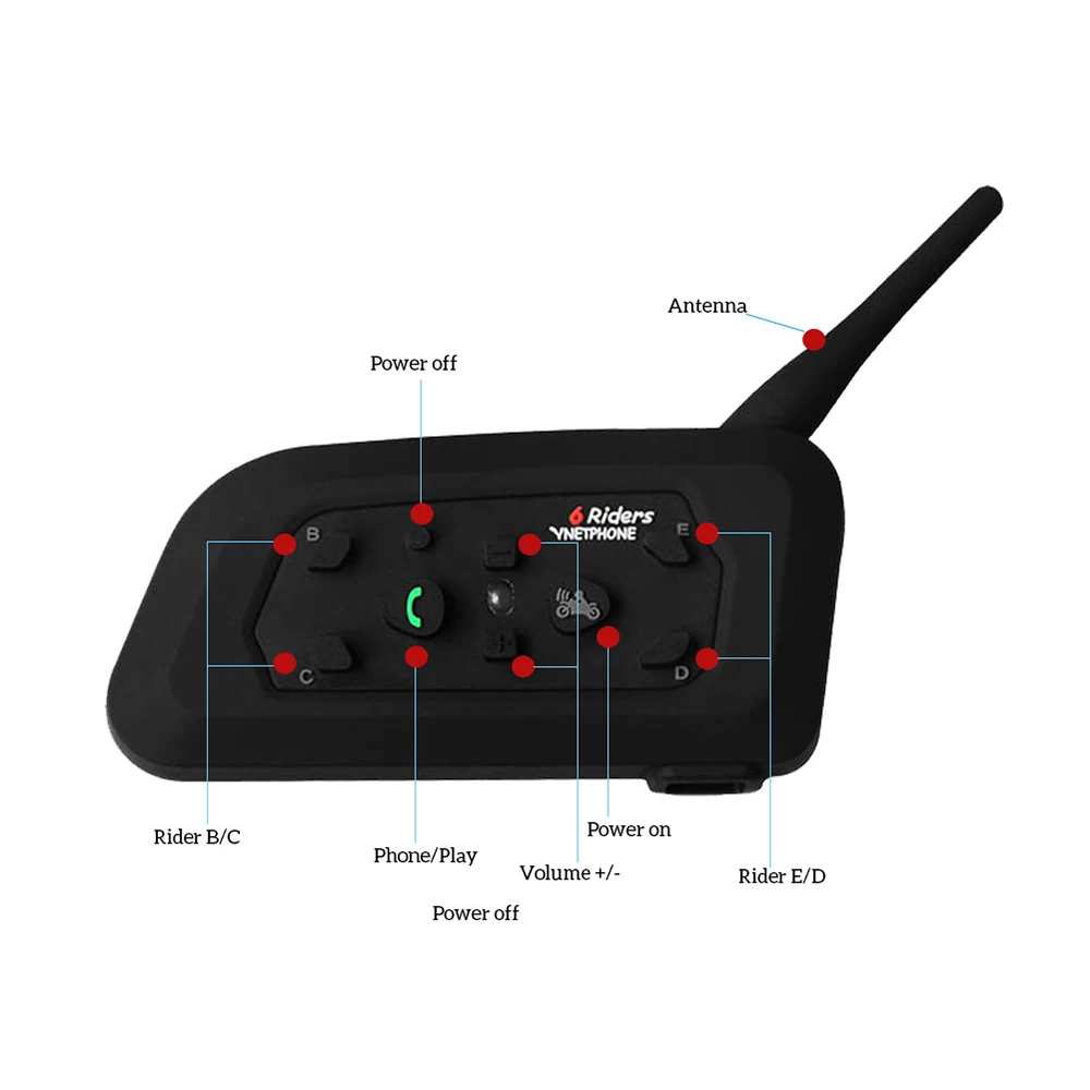 Фото 1 шт. Bluetooth интерком для мотоцикла снегохода 1200 м Рации 1 шт. Bluetooth интерком для мотоцикла снегохода 1200 м Рации