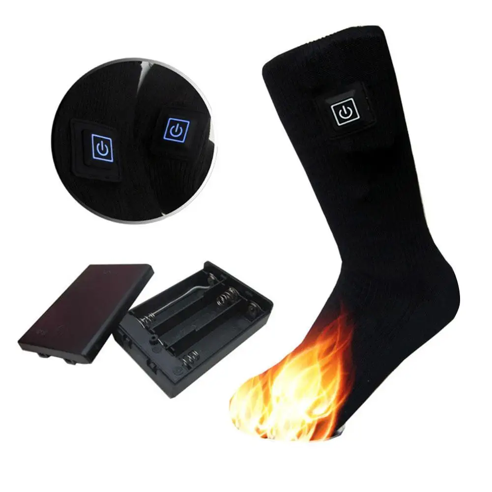Теплые плотные теплые носки 4 5 V электрические с перезаряжаемой батареей зимние