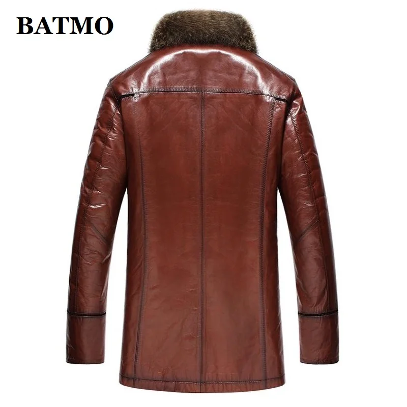 BATMO new arrival winter natrual sheepskin leather jackets men,men's raccoon fur collar& wool liner coat men N4061