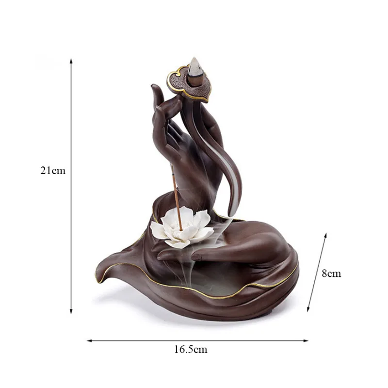 Керамическая Будда ручной Лотос обратного потока благовония горелка Творческий