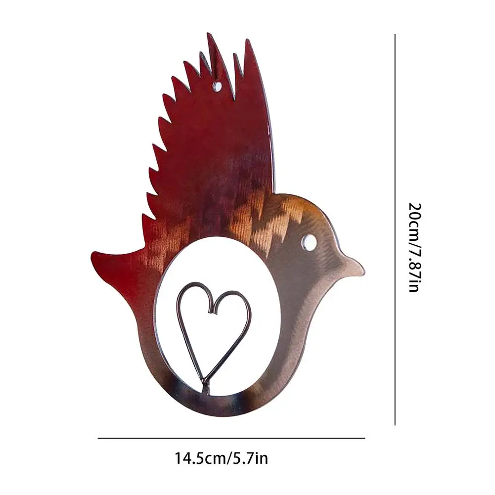 

Exquisite Bird Love-Shape Hanging Pendant Metal Craft Ornaments Home Decoration Balcony Wall Hanging Decor Garden Decor