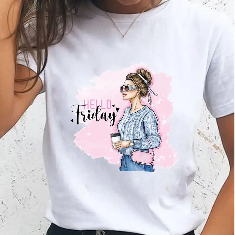 

Women T-shirts Coffee Lover Cute 2022 Cute Female T Tee Cartoon Clothes Short Sleeve Casual Shirt Fashion Top Graphic Tshirt