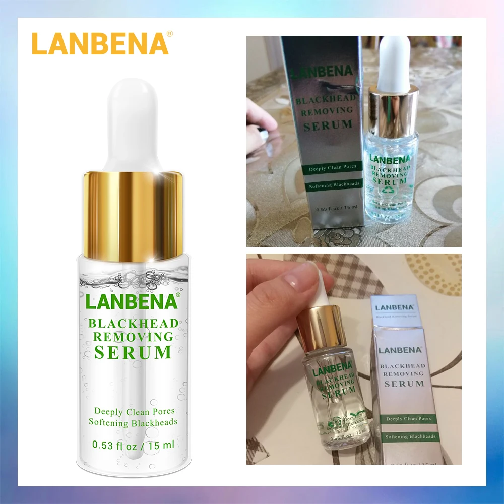 LANBENA, средство для удаления черных точек, сыворотка для удаления глубоких поры, акне, прыщей, деликатное удаление, лечение акне, сужение пор, очищающий уход за кожей, 15 мл