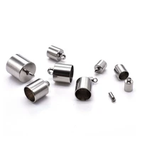 1 21 5346810mm stainless steel end caps for leather cord necklace bracelet tassel cap connectors for diy jewelry making