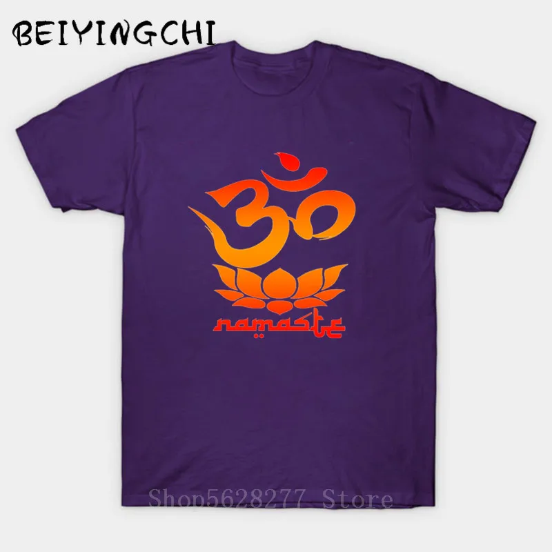 Мужская футболка Namaste с символом цветком лотоса индуистская буддийская