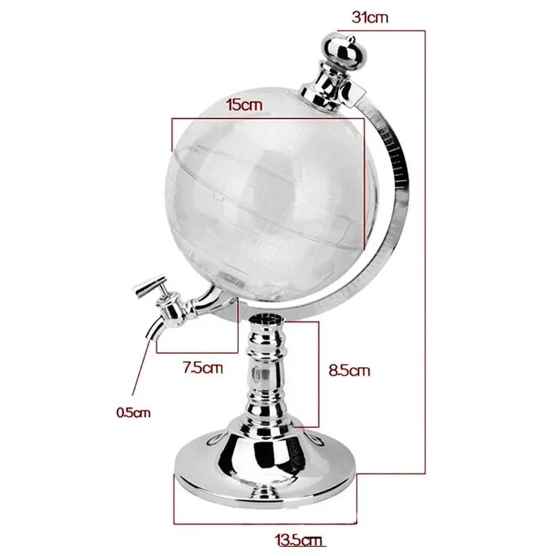 

800/1000ml Whiskey Decanter Globe Wine Glass Set Frosted Beer Machine Vodka Beverage Drinking Dispenser Kitchen Barware Supplies