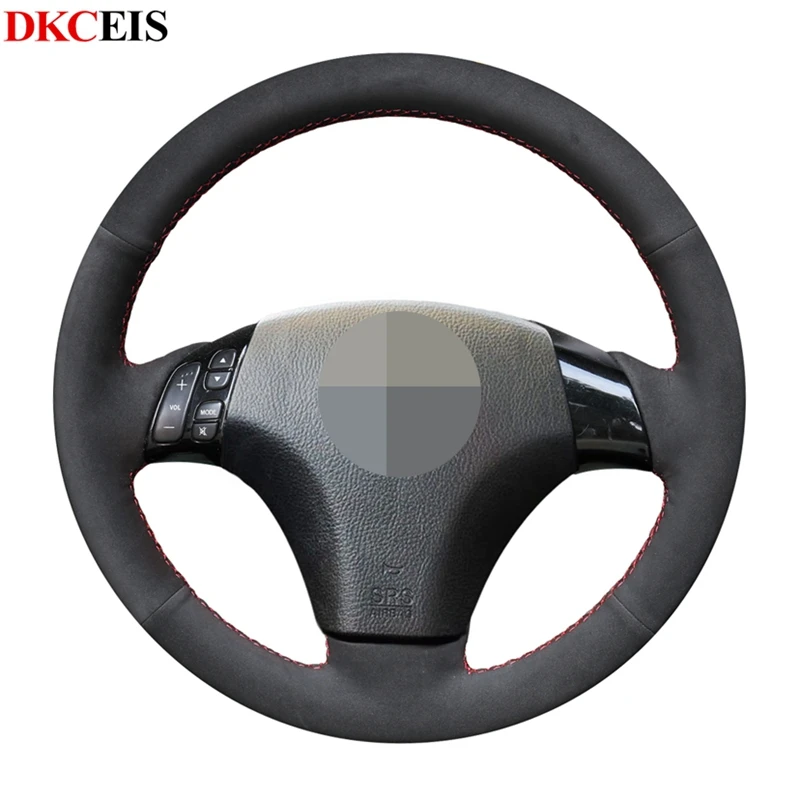 Сшитый вручную черный мягкий замшевый чехол рулевого колеса автомобиля для Mazda 5