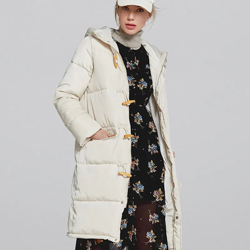 

Куртка женская хлопковая на пуговицах, с капюшоном, однотонная, на молнии, 2019, зима, размера плюс