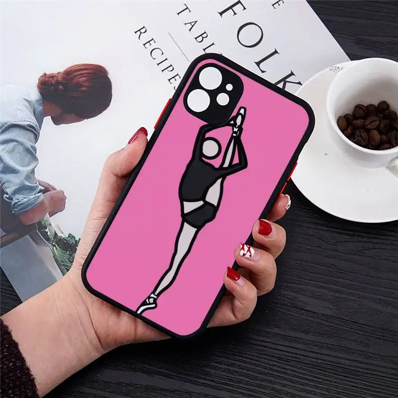 

Abstract minimalist ballet Phone Cases Transparent Matte for iPhone 7 8 11 12 s mini pro X XS XR MAX Plus cover funda