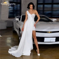 one shoulder short wedding dresses 2022 above knee sparkle beach bride dress sexy bridal gowns vestidos de noiva