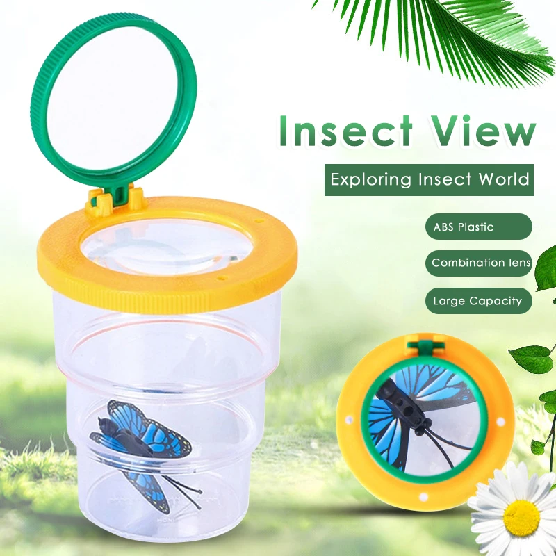 Living Box Folding Magnifier Jeweler Insect Loupe Feeding Case Transport Reptile Terrarium Habitat Plastic Wholesale Spider | Дом и сад