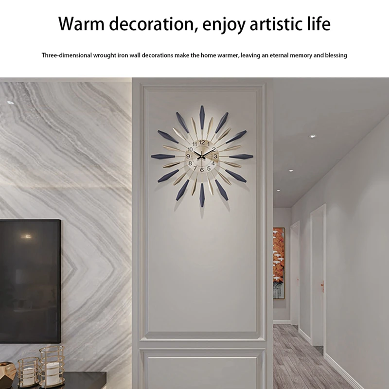 

Living Room Mute Fashion Light Luxury Decoration Clock Clock Personality Creative Iron Wall Clock