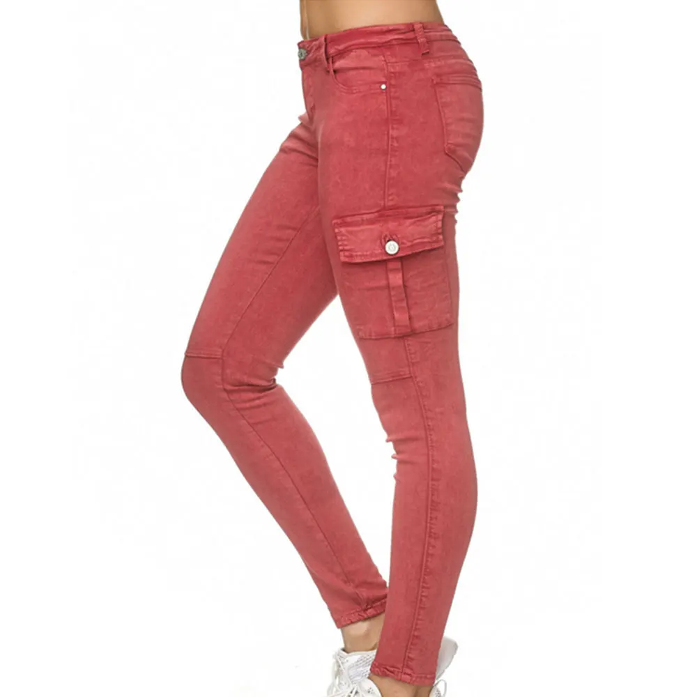 Женские однотонные джинсы облегающие брюки карандаш с высокой талией