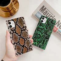 for iphone 12 cases snake texture square phone case for iphone 12 11 pro max xr xs max 7 8 plus x soft imd shockproof cover capa