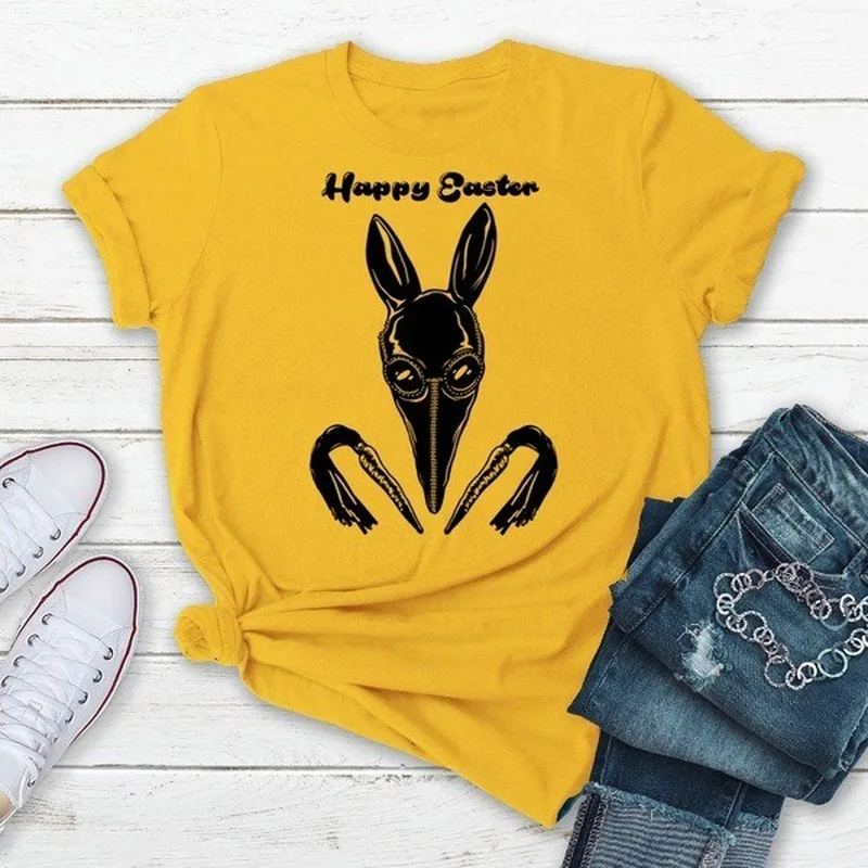 

Happy Easter Bunny Rabbit Print T Shirt Women Short Sleeve O Neck Loose Tshirt Summer Women Tee Shirt Tops Camisetas Mujer