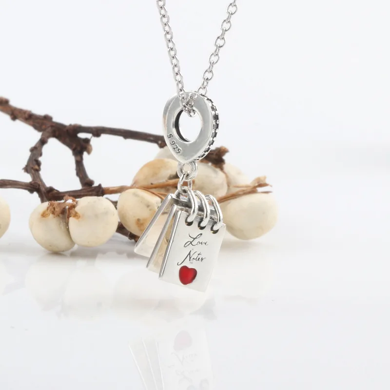 

S925 Sterling Silver Love Diary Pendant Simple Love Note Pendant Diy Bracelet
