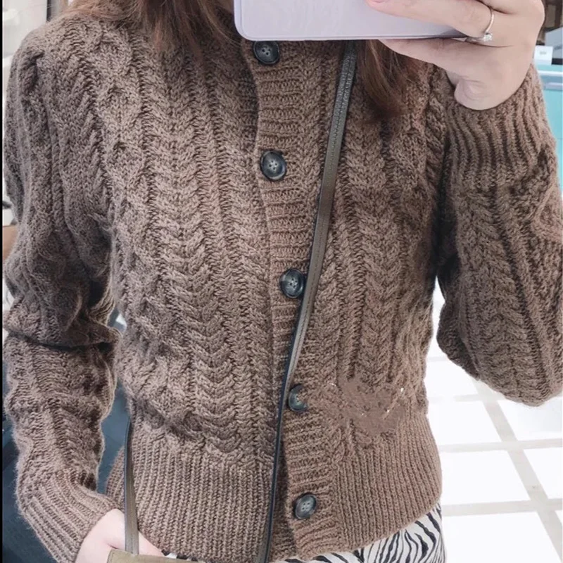 

Simple casual women Knit Cardigans Sweater o-neck long sleeve Knitwear Sweater autumn winter new